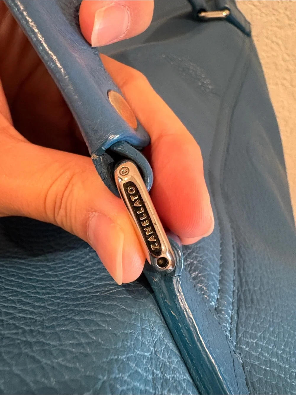 Zanellato Postina Leather Handbag Blue